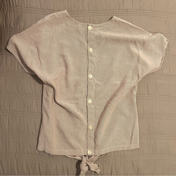 Madewell Mauve and White Striped Short Sleeve Tee - Picture 4 of 5